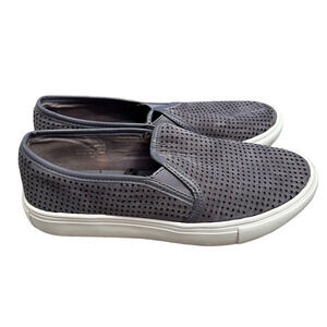 LOFT Women s Size 7 Loafers Laser Cut Leather Gray Comfort‎ Shoe